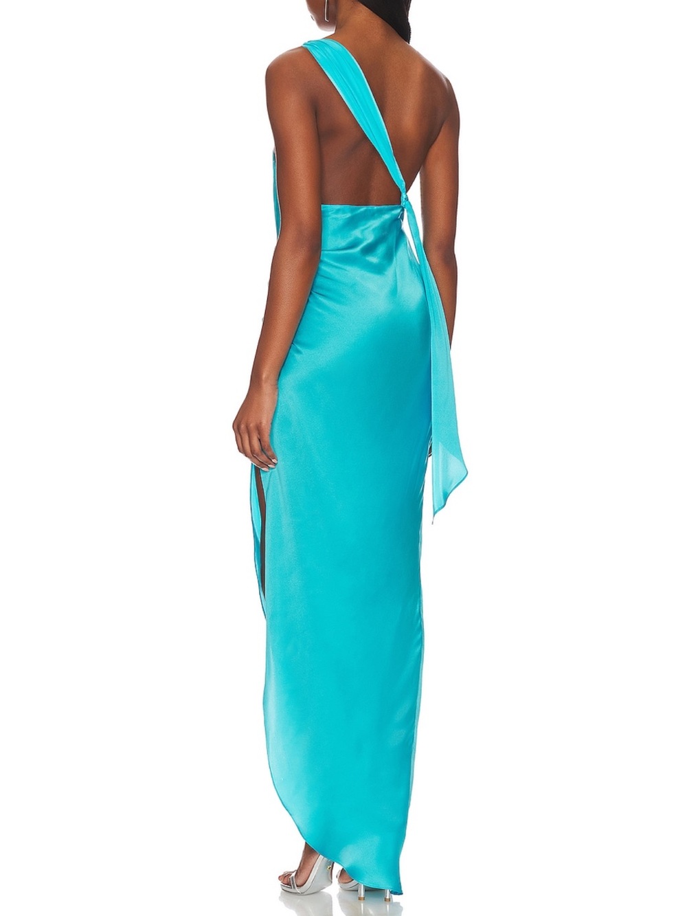 Amanda Uprichard Jaida Maxi in Marina Silk Gown Dress - Picture 4 of 11